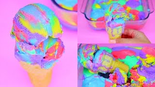 DIY RAINBOW ICE CREAM! How to Make Homemade Rainbow ICE CREAM!