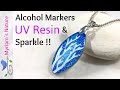 184] UV Resin &amp; ALCOHOL INK Jewelry 💎 Mixed Media &amp; Hand-colored Glitter for a Sparkly Pendant