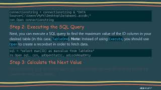 How to Find the Next ID Auto Number from Access Table and Display it in an Excel Userform