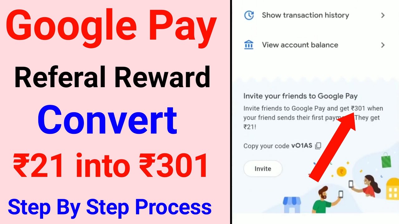 Google Pay Referal Reward ₹21 Convert Into ₹301 google pay refer and