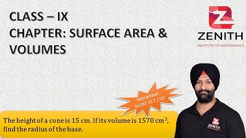 The height of a cone is 15 cm. If its volume is 1570 cm3, find the radius of the base.