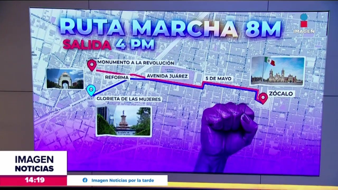 ¿Cuál será la ruta de la marcha del 8M en la CDMX? | Noticias con ...