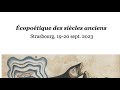 Journes dtudes  copotique des sicles anciens  mercredi 20 septembre  14h16h