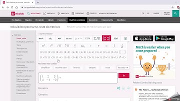 Sumar matrices con Calculadora Symbolab
