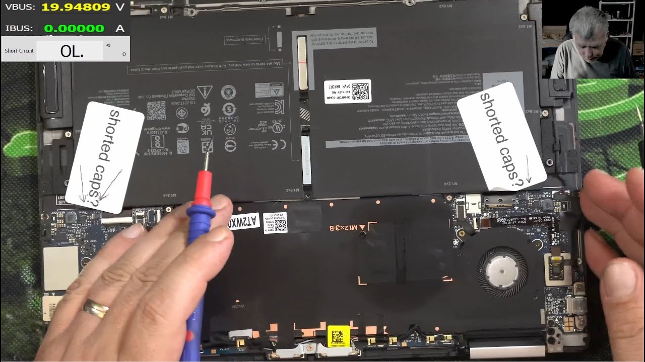 Dell XPS 9310 dead, no power, customer found two shorted capacitors but still can't fix it