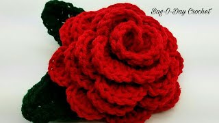 How To Crochet - 3D ROSE FLOWER | Forever Love Rose | BAGODAY CROCHET Tutorial #447