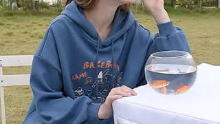 【無音】パーカー フリース 2021春 セーター レディース オーバーサイズ ルーズ フード付き 韓国ファッション