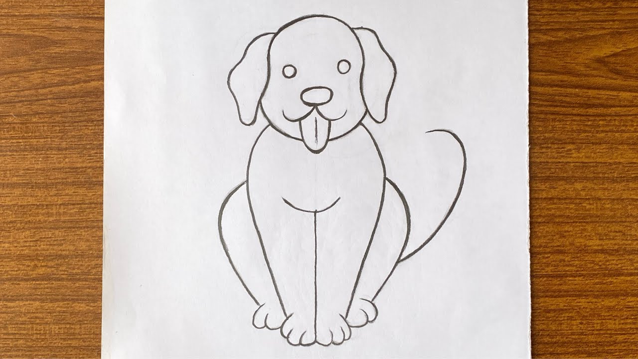 How to draw a cute dog face easy / How to draw a realistic dog ...