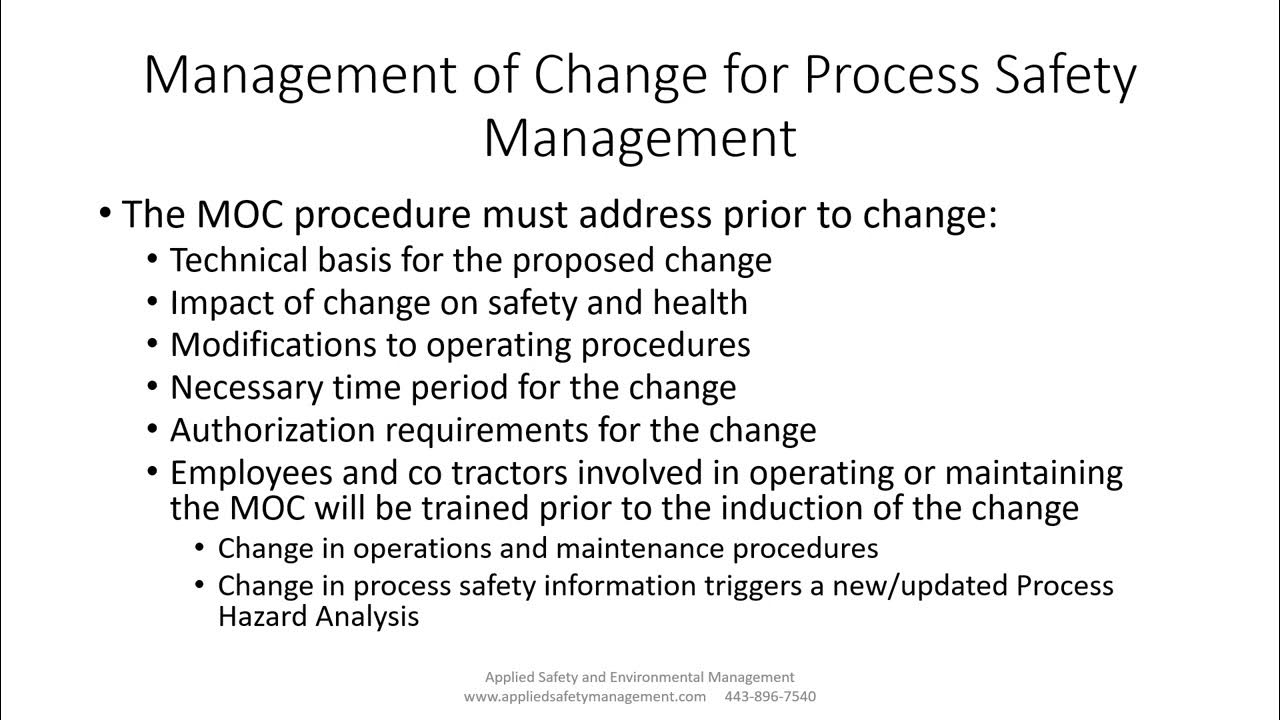 Episode 54 Management of Change for Process Safety Management YouTube