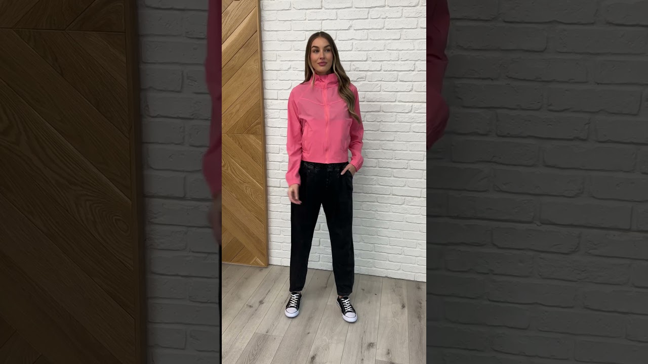 Fit Happens Nylon Tennis Jacket in Coral Rose