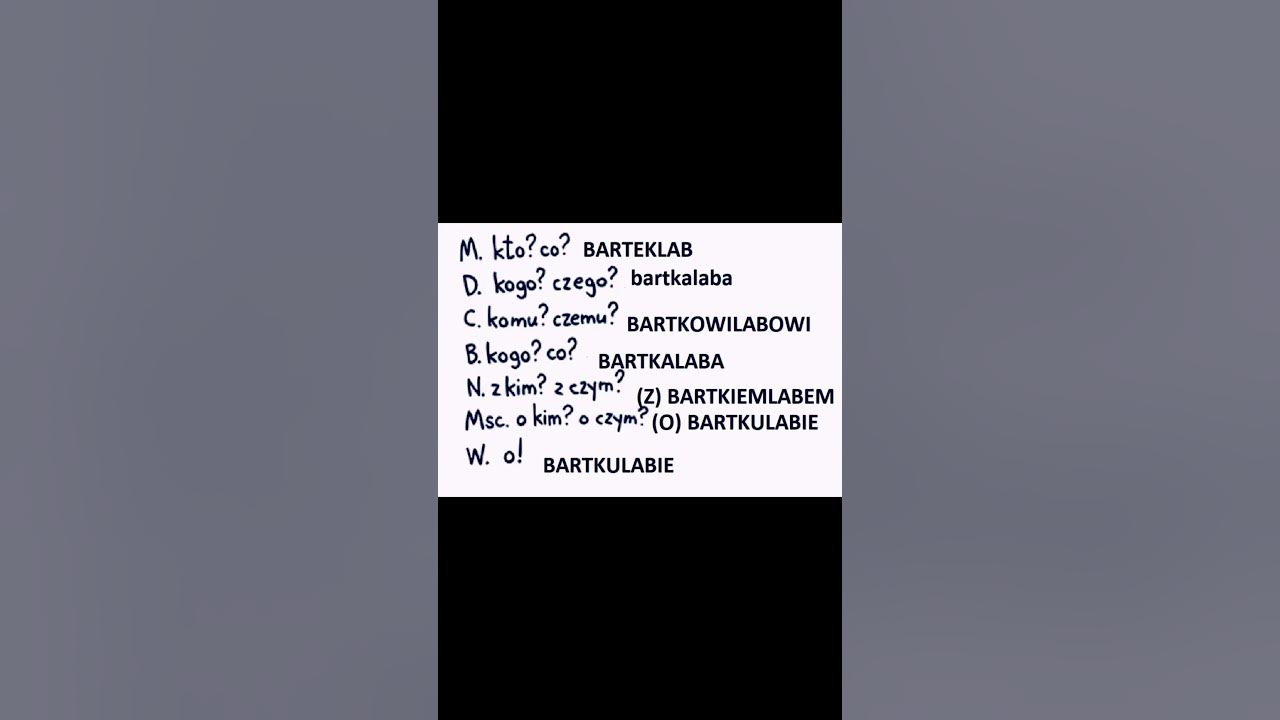 Odmiana Przez Przypadki ćwiczenia Online Odmiana przez przypadki - YouTube