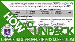 Unpacking standards how to unpack curriculum standards? these are the
steps in into learning targets: 1. read as a team. 2....