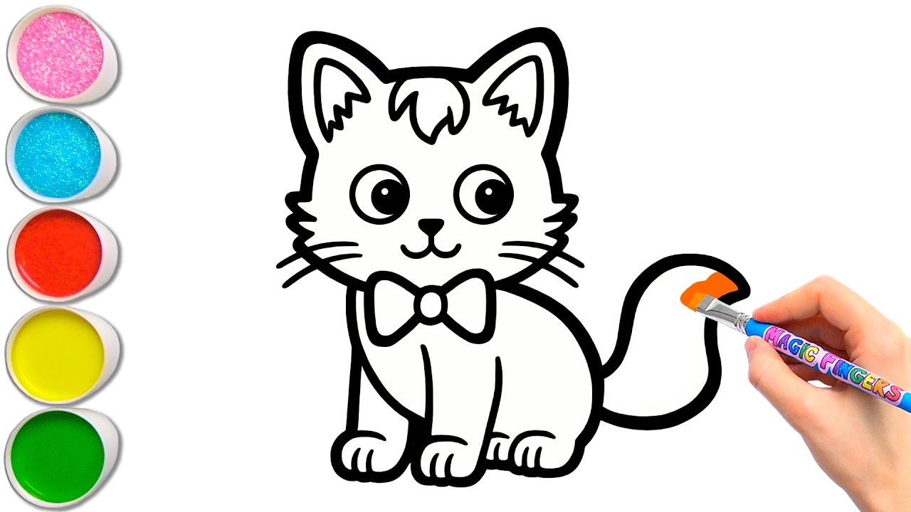 Gambar Anak Kucing di Rumah Menggambar, Melukis dan Mewarnai untuk Anak & Balita 🐈🐱🐈 