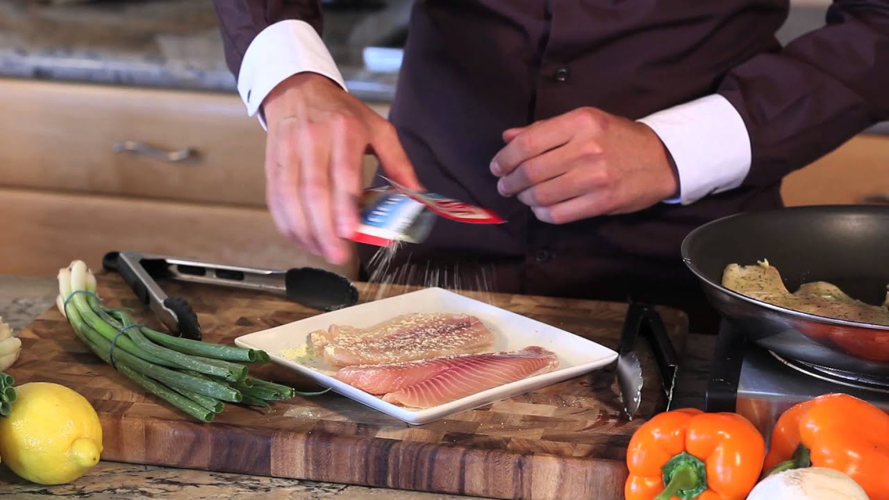 Tilapia Sauteed in Butter & Cooked in a Skillet Cooking, Grilling