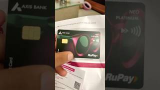 Axis bank Neo credit card unboxing