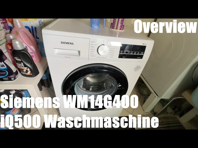 Siemens WM14G400 iQ500 Waschmaschine / 8kg / 1400 U/min / Frontlader /  VarioSpeed … Overview - YouTube