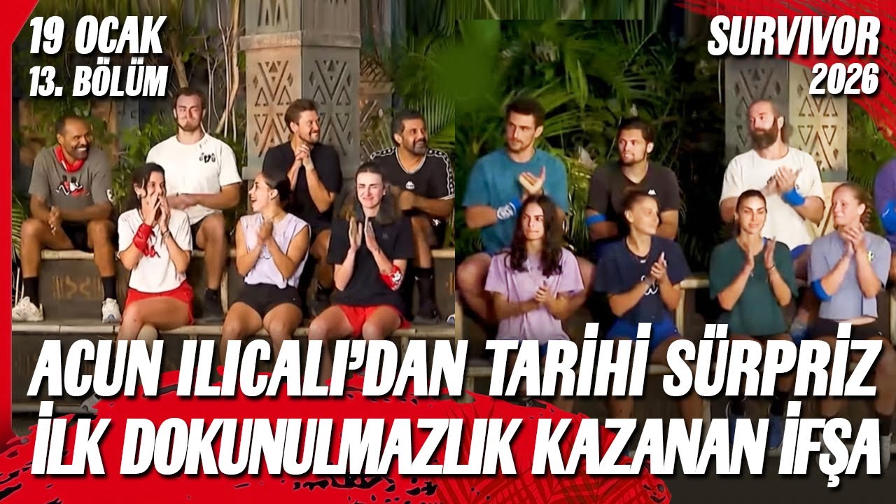 SURVIVOR 2026 TV8 CANLI YAYIN 1. DOKUNULMAZLIK KAZANAN İFŞA ACUN'DAN BÜYÜK SÜRPRİZ 19 OCAK 13. BÖLÜM