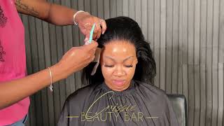 🔥Side part frontal wig install over locs
