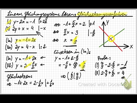 Lineare Gleichungssysteme lösen: Gleichsetzungsverfahren ...