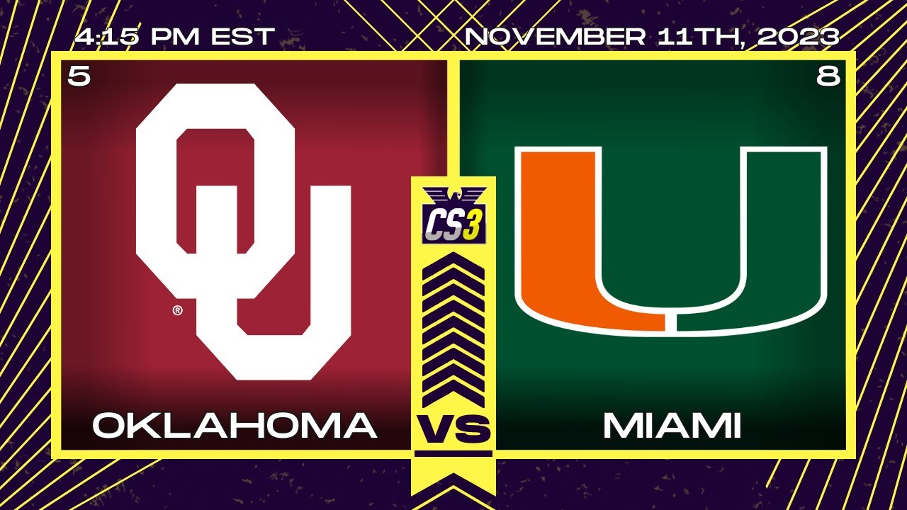 PFL College Series 3: #5 Oklahoma  vs. #8 Miami Week 11 | Madden 22