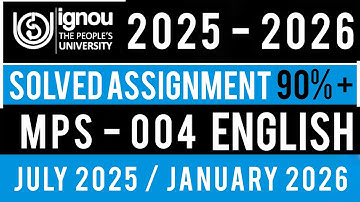 MPS 04 Solved Assignment 2025-26 | IGNOU MPS 004 SOLVED ASSIGNMENT 2025-26 IN ENGLISH | MPS 04