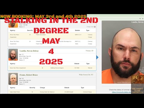 Ada County Idaho Arrests May 4 2025 / Website is back online!