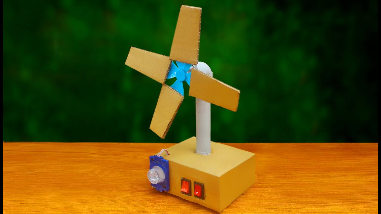 Fan Using Cardboard How to make best electric fan using DC motor cardboard - electric fan ...