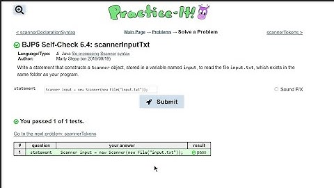 Java Practice It || 6.4 scannerInputTxt || file processing, scanner, syntax