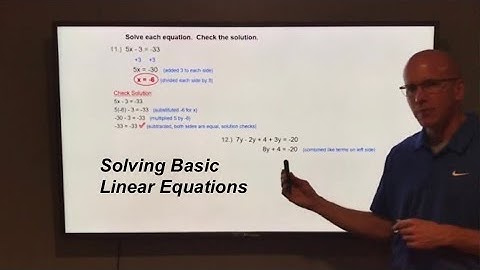 Section 1.2  Solving Basic Linear Equations