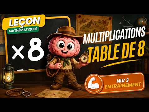 Multiplications — Multiplications - Table de 8 | Niveau 3 - Entraînement | Mathématiques