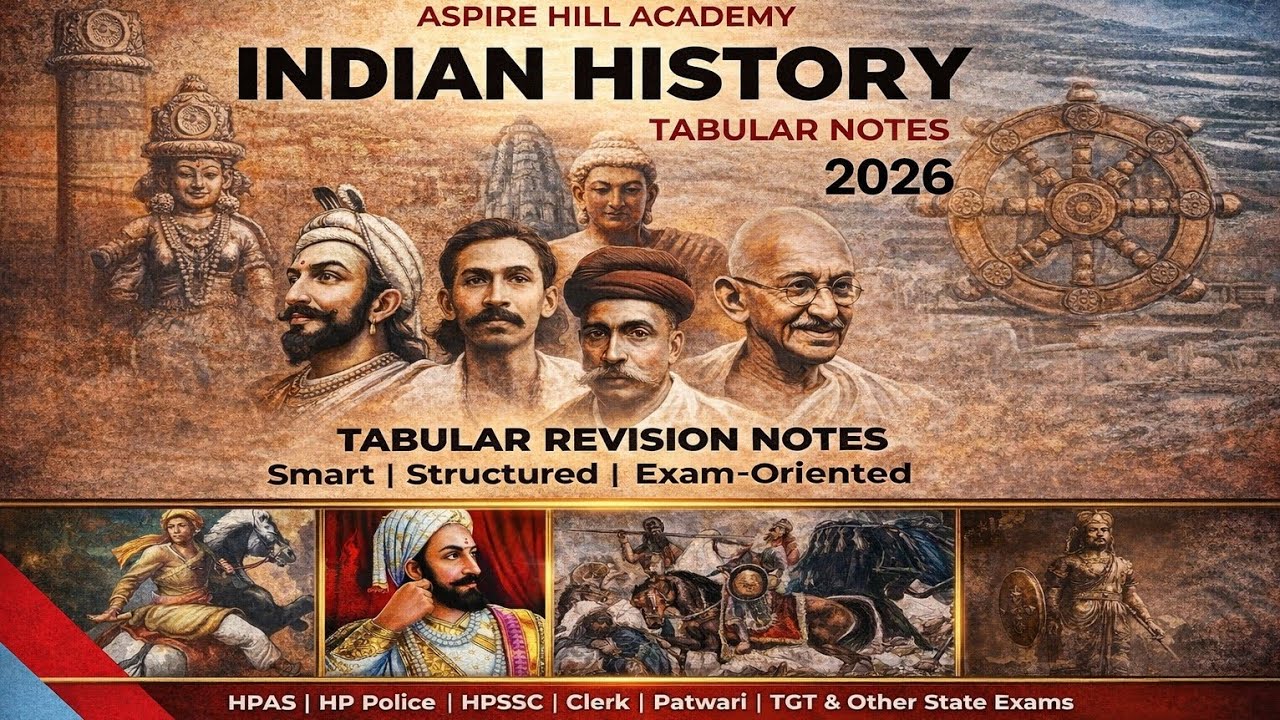 Revising history through tables: UPSC, State PCS, SSC & OTHER ONE DAY Exams