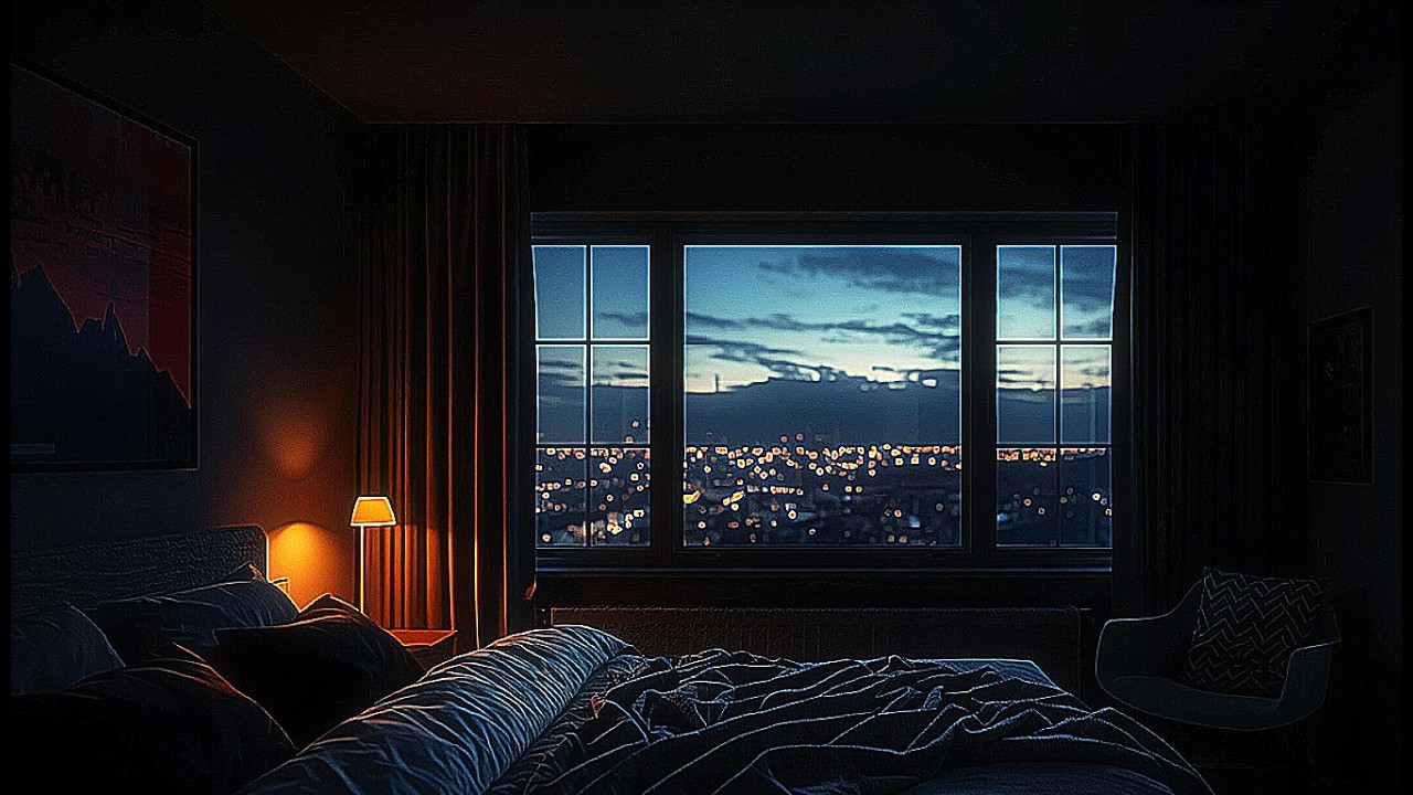 Cozy Bedroom Night Atmosphere for Deep Sleep