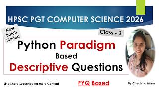 Celebrity Class-3 | Python Programming Paradigm based Descriptive Questions| HPSC PGT Computer Science Classes Net Worth