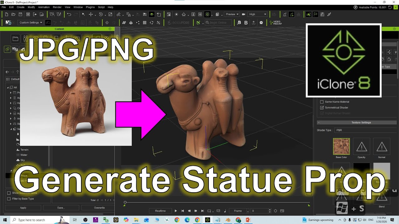 Моделирование статуй древних животных с помощью ИИ в iClone | Полный урок 