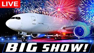 🔴LIVE FIREWORKS & AIRPORT ACTION HIGH ABOVE CHICAGO O'HARE | ORD AVGEEK PLANE SPOTTING