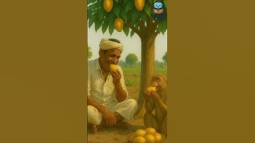 A farmer and the monkey plant a mango tree and millions of mangoes grow on it #farmer #monkey #ai