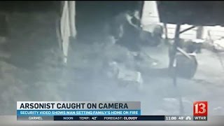 Arsonist caught on video