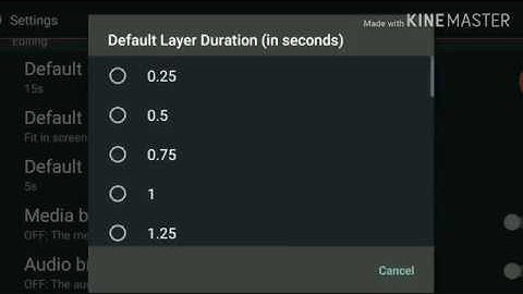 How to change the default layer duration of kinemaster