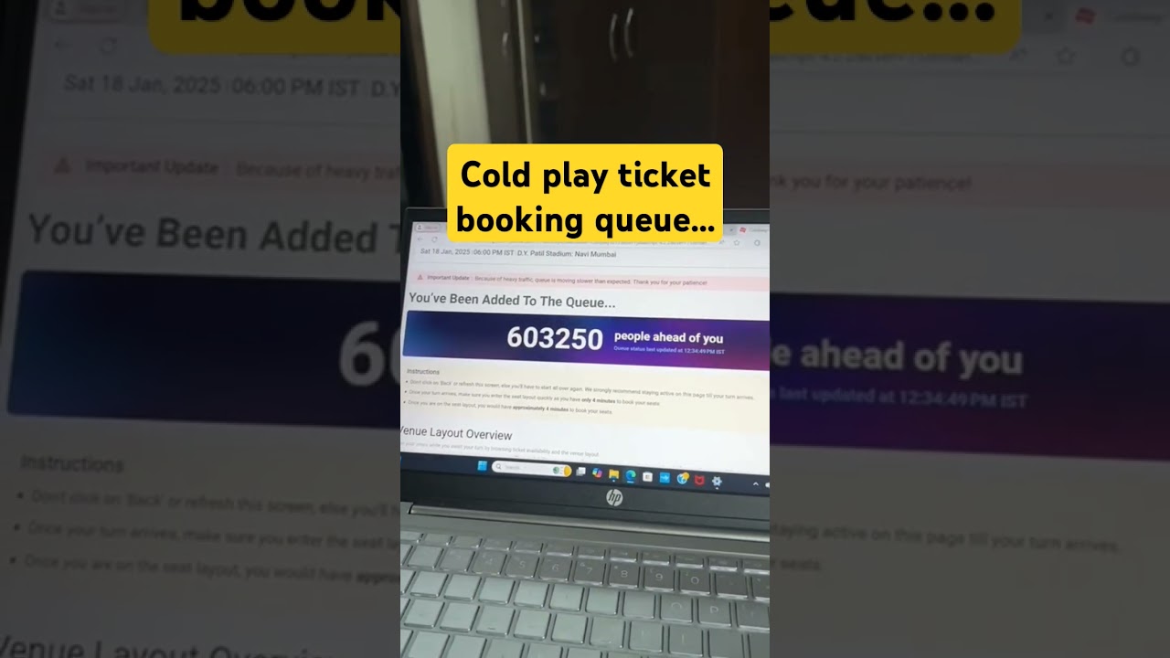 Coldplay concert mumbai ticket booking in queue.....