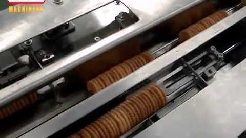 On-edge biscuits Packing Machine, Biscuit wrapping machine