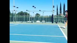 Kaley Cuoco plays tennis with her husband Ryan Sweeting