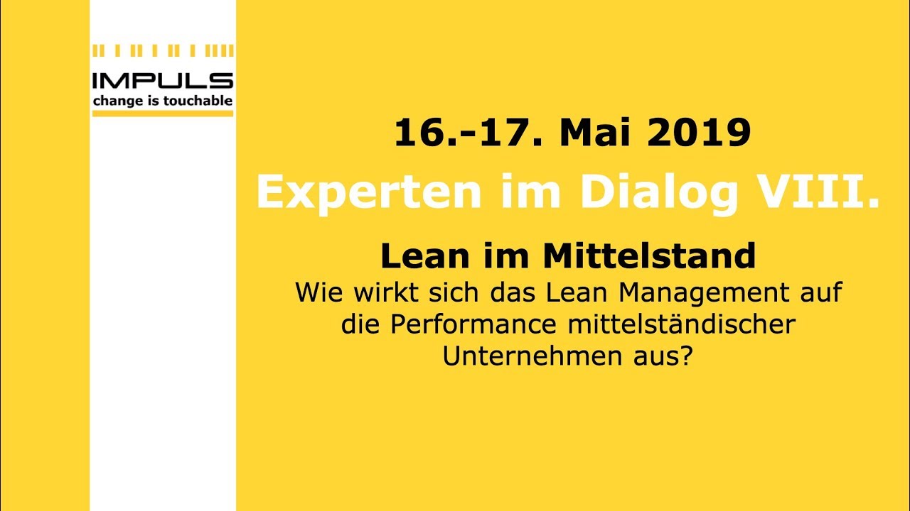 Lean Fachkonferenz - Experten im Dialog 2019 - Teaser