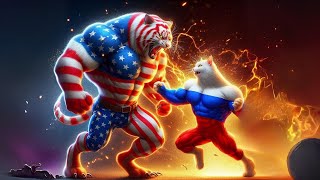 Cat Fight | American Vs Russian Cat Fight | Cats Fight | #aicat #cats #catfight #catlover #kitten