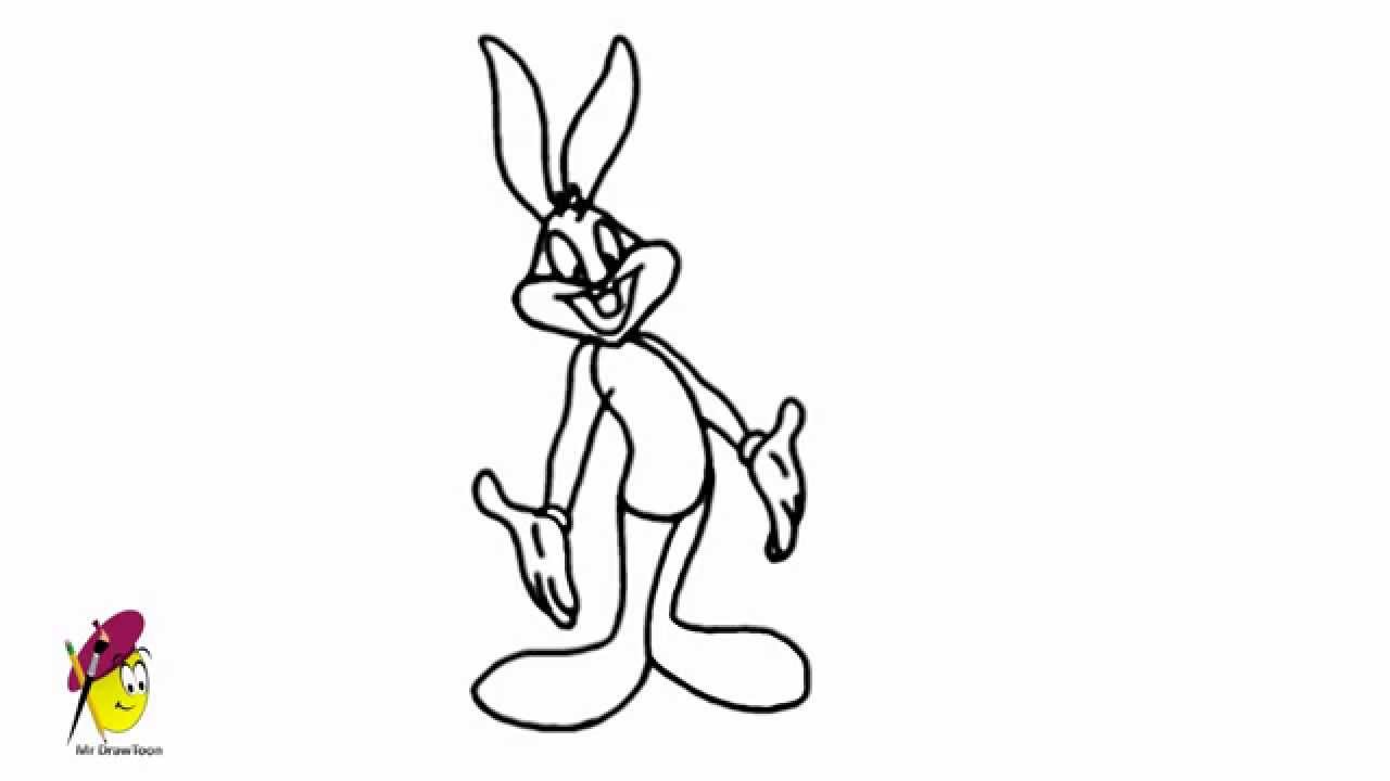 Bugs bunny - Easy Drawing for Kinds - How to draw Bugs Bunny - YouTube