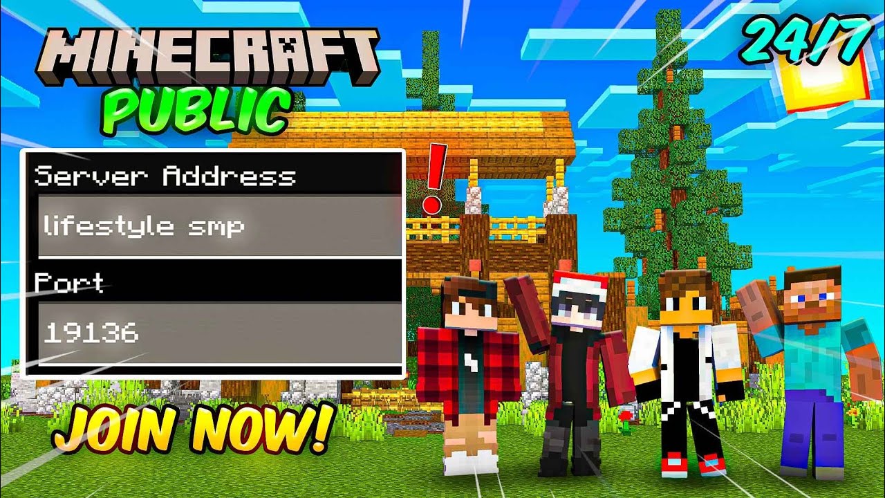 Minecraft Public Smp Live | 24/7 Public Server | Java + Pe # ...
