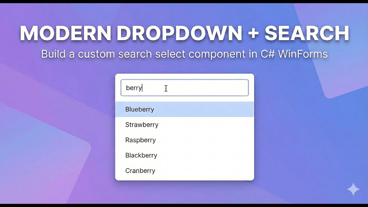 Better than ComboBox? Build a Modern Search Select in C# WinForms - YouTube