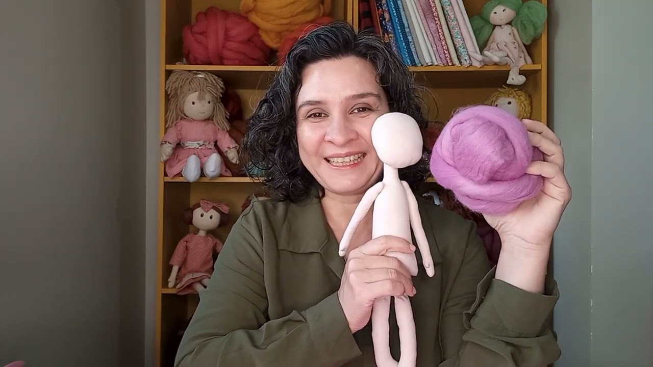 Feltragem com lã: Como fazer cabelo de boneca de pano