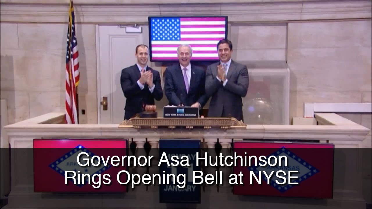 Asa Rings Gov. Asa Hutchinson Rings Opening Bell at NYSE - YouTube