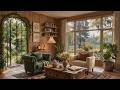 Peaceful Cottage Library Jazz 🌿 Soft Jazz Music with Wooden Room Ambience for Reading & Calm Work