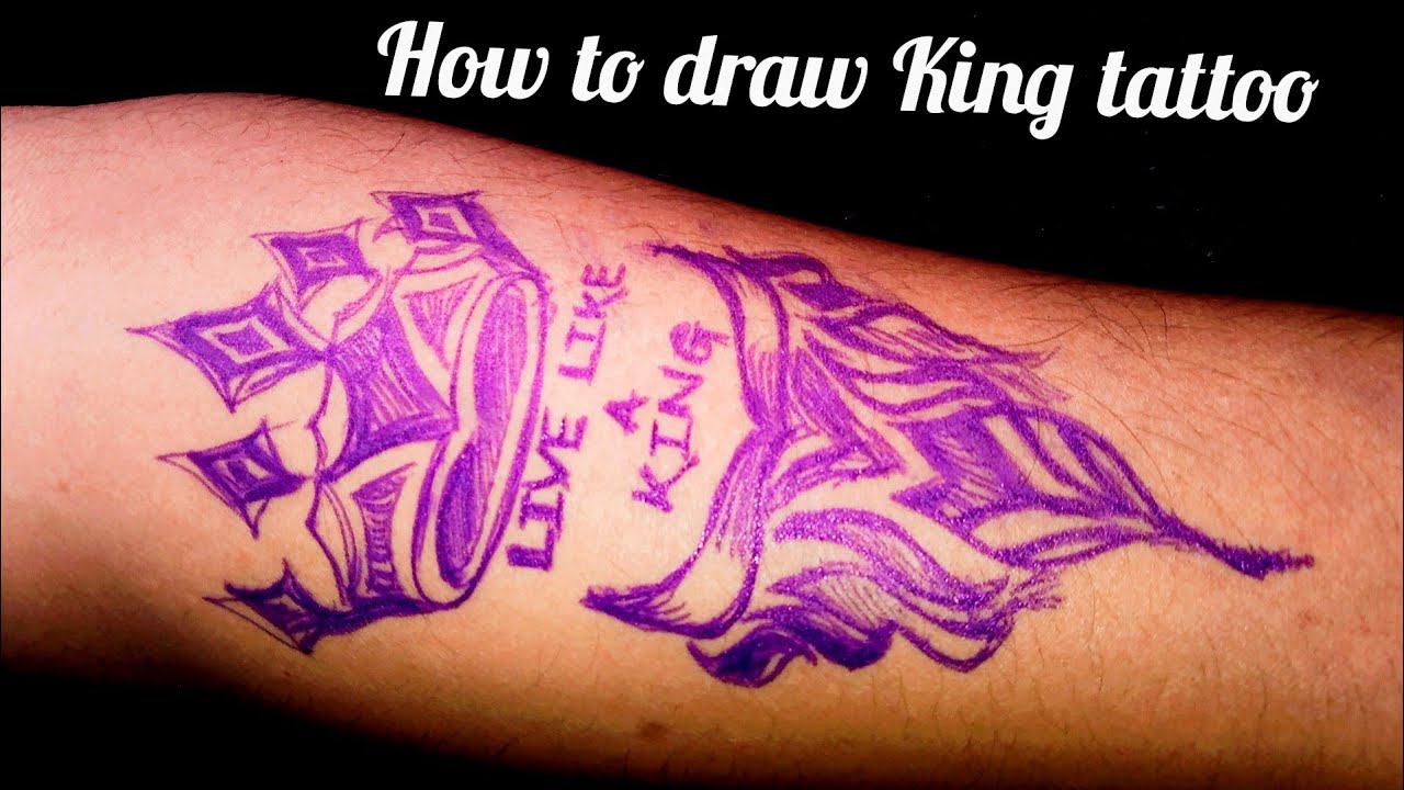 How to draw CROWN TATTOO / How to draw KING TATTOO/Tattoo design ...